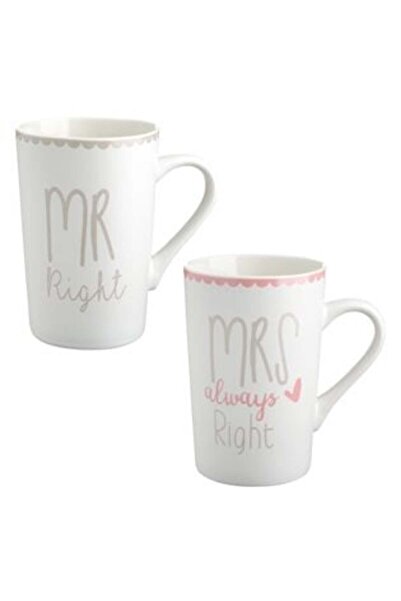 OEM Set of New Bone Mugs Mr Right - Mrs Always Right 350 ml - 2 pcs