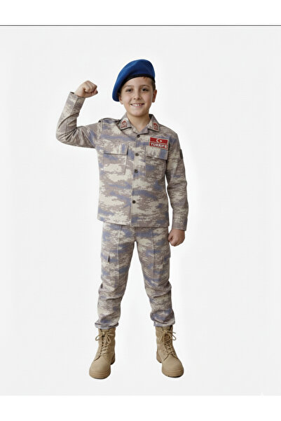 Nazlyna Children's Airborne Soldier Costume - Blue Beret Air Commando Uniform