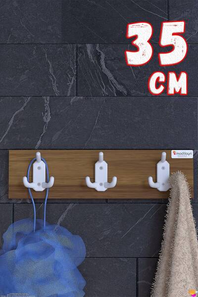 ARI 9 Kancalı Banyo Askısı 35CM Şık Tasarım Ekstra Düzen ve Yer Tasarrufu