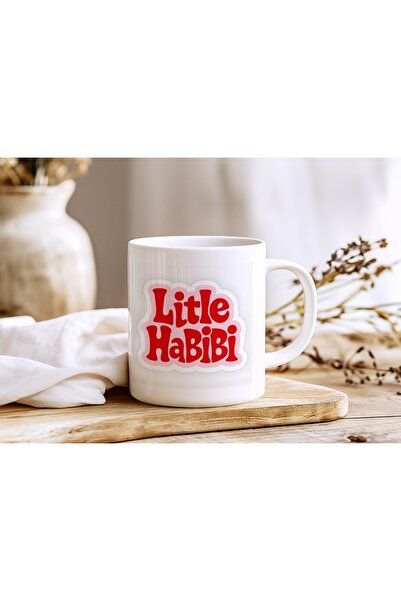 Beramussa Little Habibi Text Sticker Design Mug - Cute and Fun Concept Gift