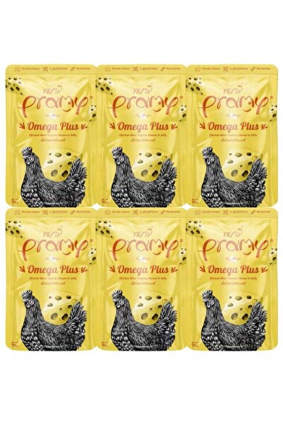 BRAMİA طعام رطب للقطط بنكهة الدجاج والجبن لجميع مراحل الحياة – 6 × 70 غرام – مدعم بأوميغا