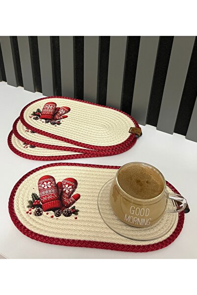EBRULİ HOME DEKORATİF 4’lü Bardak Altlığı, DFT Baskı, Mini Supla