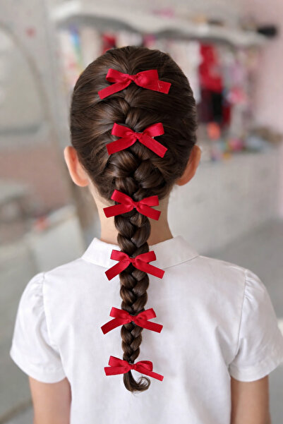 pempem bandana Baby Girl Children Mini Ribbon Bow Clip Hairpin 6 Pieces