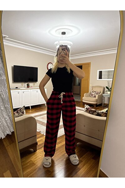 SERENCEE Harajuku black red checkered unisex trackpants