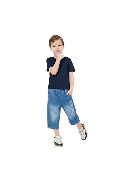 MODJEANS - Pantaloni scurți pentru copii, denim bumbac, albastru închis