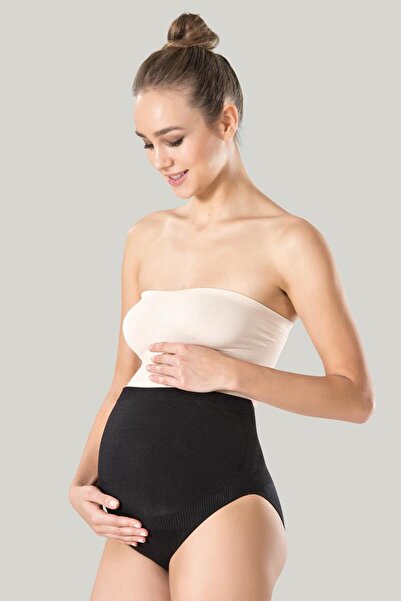 PERLMUTT Chiloți de protecție pentru femei însărcinate, negri, efect modelato...