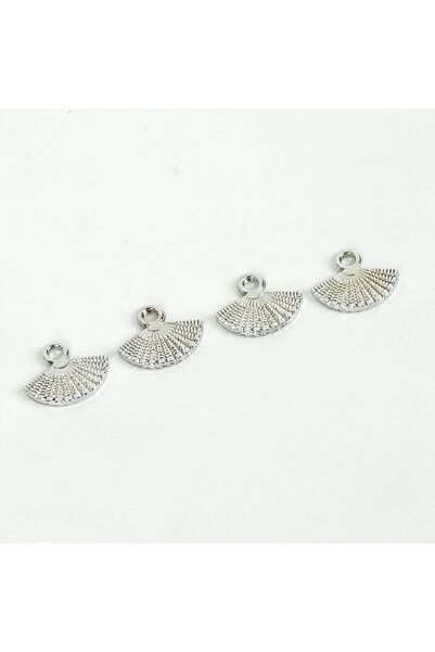 yfhobi 1 Adet - 11 mm Yelpaze Desenli Uç, Charm Uç, Rodyum Kaplama 1.Kalite K...