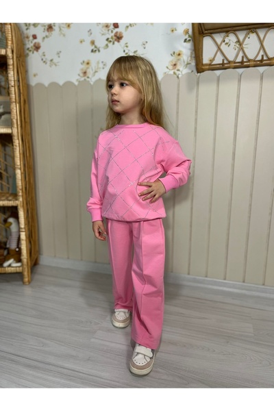 CARLA MARA Girl's Pink Bottom Top Tracksuit Set