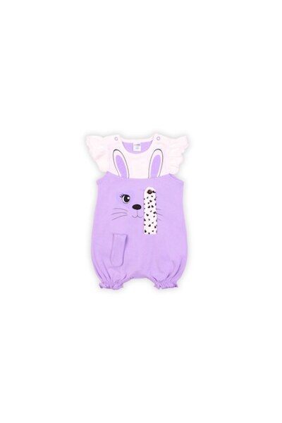 Bonito - Baby Overall, Cotton, White/Purple