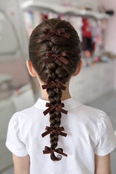 pempem bandana Baby Girl Children Mini Ribbon Bow Clip Hairpin 6 Pieces