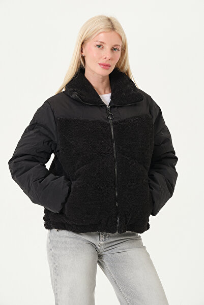 PIQUE MANTĂ DE DAMĂ Mantă de damă cu țesătură dublă cu detalii de pluș