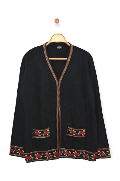 SARIGELİN HOME CONCEPT ANNE HIRKASI. GÜL MOTİFLİ ANNE HIRKA SİYAH. ANNELER GÜ...