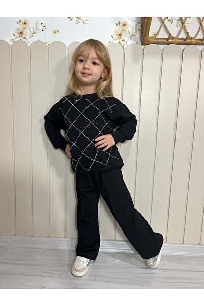 CARLA MARA Детски комплект от горна и долна част на спортен екип в черно за м...