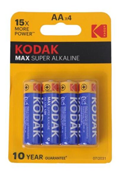 Kodak بطاريات قلوية AA متعددة الاستخدامات | أقوى بـ 15 مرة من البطاريات العادية | عبوة من 4 بطاريات