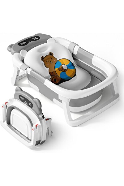 Arabest حوض استحمام محمول للأطفال، حوض استحمام أساسي مع وسادة ناعمة، حوض استح...