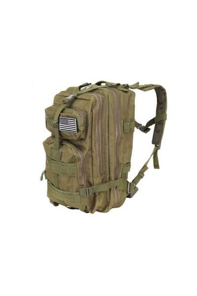 Trizand XL Military Backpack for Hiking, 35L, Waterproof, 5 Compartments, Green Color