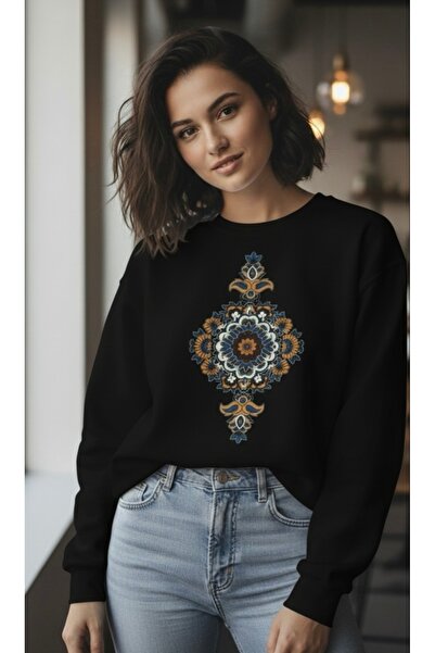 Infire clothing Unisex 0Versize 100% Cotton Ethnic Patterned Printed Sweatshirt