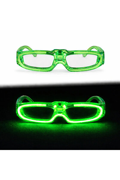 eco port نظارات الحفلات المضيئة بإضاءة LED الخضراء 3 أوضاع - نظارات الترفيه ا...