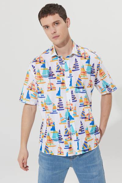 AC&Co / Altınyıldız Classics Λευκό χρώμα oversized Φαρδιά εφαρμογή Μικρό ιταλ...