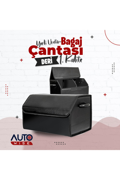 Autowise Bmw Marka Logolu Oto Bagaj Organizer Çanta Oto Bagaj Çantası 2 Bölmeli Suni Deri