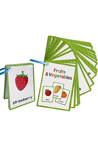 Generic Educational Flash Cards for Learning Fruits and Vegetables