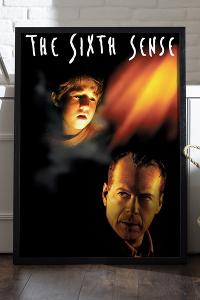 Duvarda Šesti čulak crni poster sa drvenim okvirom, dekorativna filmska zidna...