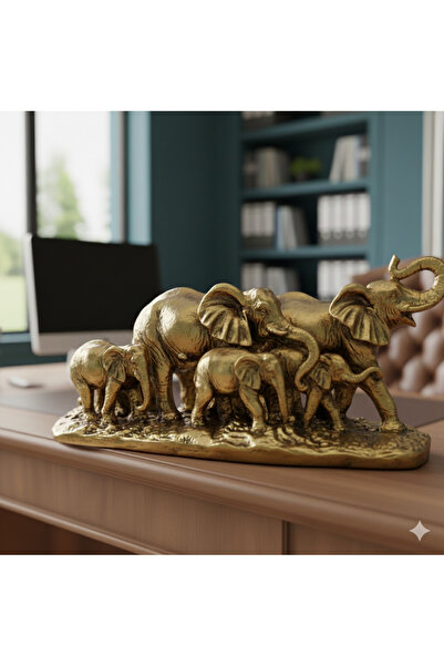 İki Cadı Tasarım Fil 5 Li Aile Heykel Polyester Büst Ev , Ofis Dekor