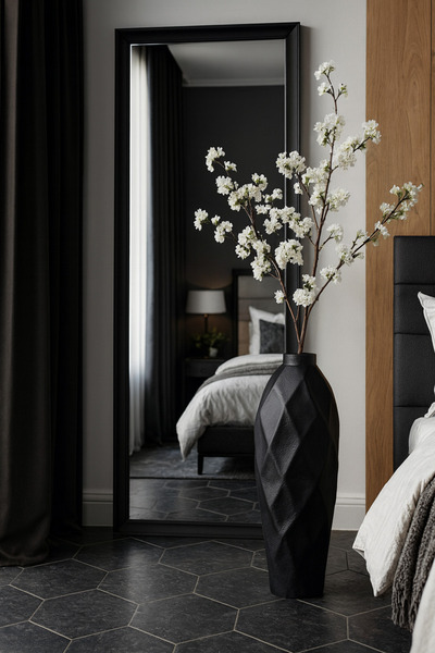 Lui Tasarım Vază de culoare neagră Lungime XXL 52cm Vază modernă și elegantă ...