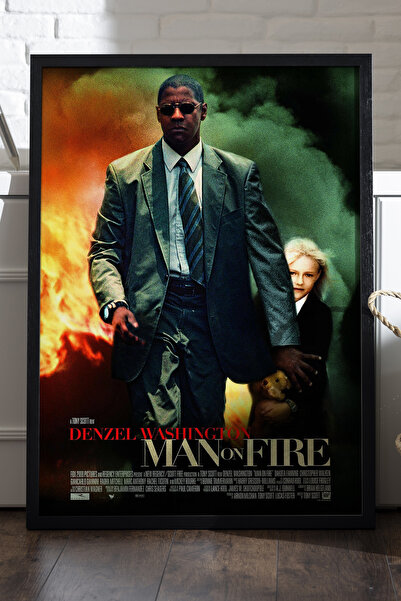 Duvarda Αφίσα Man on Fire Gazap Ateşi με μαύρο ξύλινο πλαίσιο, ζωγραφική τοίχ...