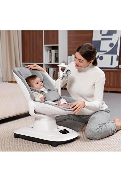 TREND MIX مهد أطفال كهربائي متعدد الوظائف - رمادي