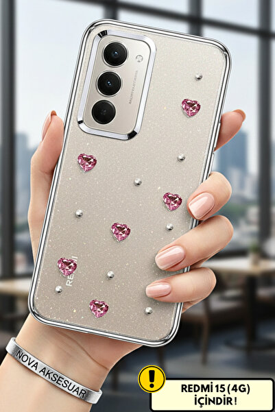 cepmoda حافظة منقوشة من REDMI موديل "15 (4G) غطاء شفاف بارز ثلاثي الأبعاد مع ...