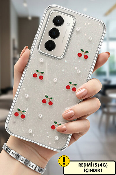 cepmoda REDMİ "15 (4G)" Desenli kılıf 3d kabartma figür kamera çıkıntılı şeff...