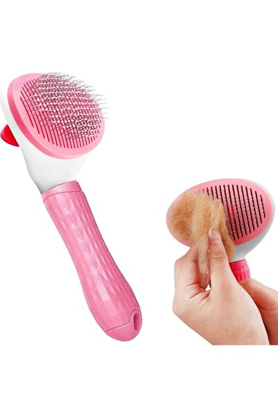 Nobera فرشاة تنظيف تلقائية للقطط والكلاب باللون الوردي، قطعة واحدة