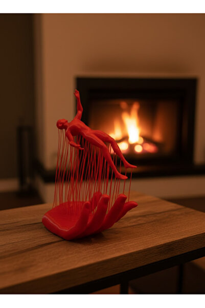 CT STONES Red Hand and Human Figure Decorative Figurine for Living Room Offic...