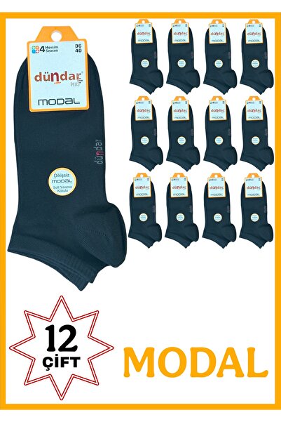 DÜNDAR PLUS Women's Modal Scented Stitch-Free Booties Black Socks 36-40