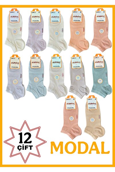 DÜNDAR PLUS Kadın Modal Kokulu Dikişsiz Patik Açık Asorti Çorap 36-40