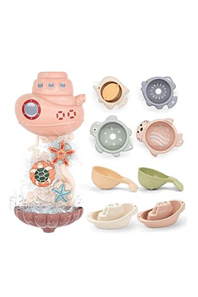 Arabest Baby Bath Toys for Toddlers, Bathtub Water Toys, Contains 4 Stacking Cups, 2 Boats 2 Spoons