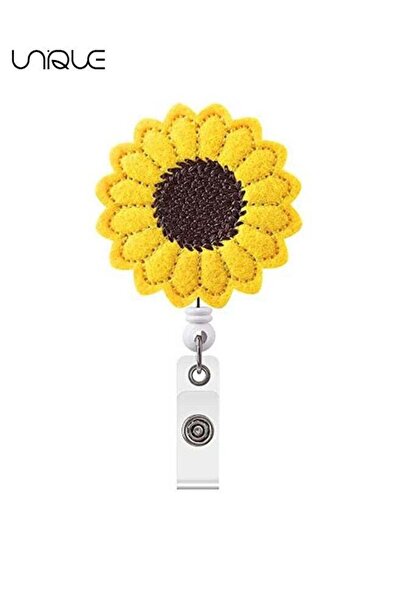 Generic Unique Badge Reel Holder, Accurate Stitching, Sunflower Retractable Badge Reels