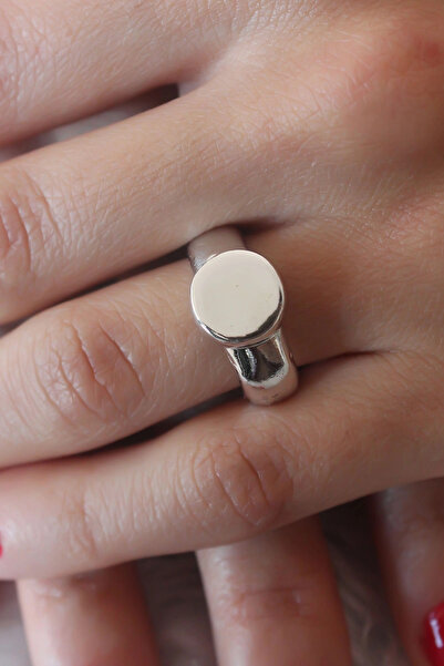 shopwave خاتم نسائي موديل دائرة فضية اللون - TJ-BYK2501