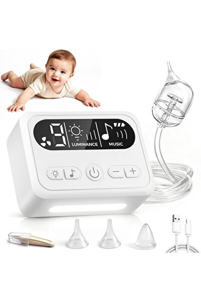 JW PEI شفاط أنف للأطفال، شفاط أنف للأطفال بتسعة مستويات شفط، شفاط أنف كهربائي...