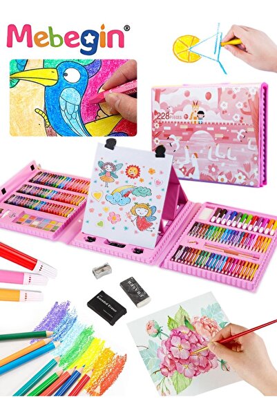 MEBEGIN 228 Art Supplies, Drawing Kit with Double Sided Trifold Easel, Deluxe...