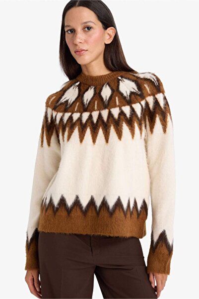 DeFacto Oversized Wide Fit Crew Neck Knitwear Sweater G7494Ax25Cw