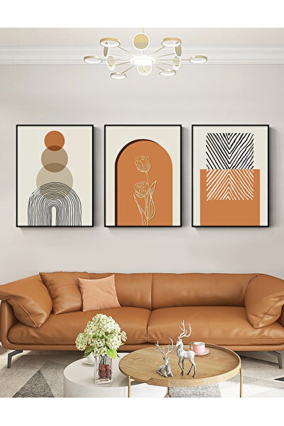 Snooe 3pcs Art Deco Modern Abstract Landscape Canvas Wall Art Set