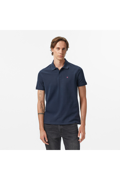 Calvin Klein Casual Pique Classic Erkek Mavi Polo