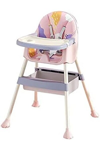 Arabest كرسي تغذية مع صينية مزدوجة قابلة للفصل للطفل (وردي + بنفسجي)