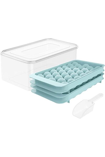 Arabest Round Ice Cube Tray with Lid and Ice Ball Maker Box, Three Ice Cube Trays for Making 99 Round Ice Cu