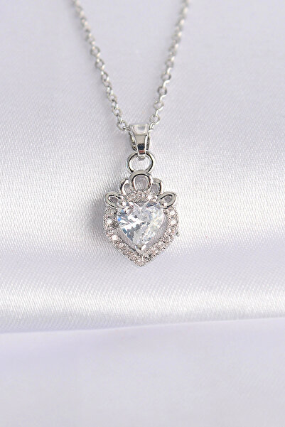 shopwave 316L سلسلة فولاذية فضية اللون حجر الزركون قلادة رابونزيل - TJ-BKO8692