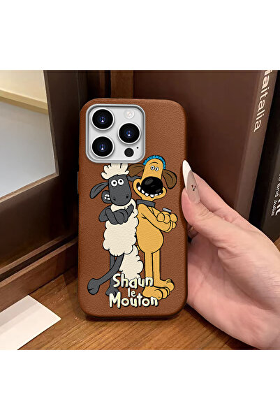 ucuc جراب سيليكون متوافق مع هاتف iPhone 14 Pro Max، مصنوع من الجلد البني، يحم...