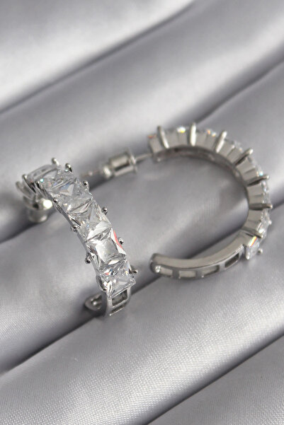 shopwave أقراط نحاسية فضية اللون مرصعة بحجر الزركون للنساء - TJ-BKP8610