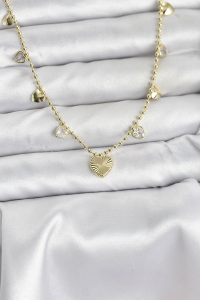 shopwave Brass Gold Color Heart Model Women's Necklace - Tj-Bko10643